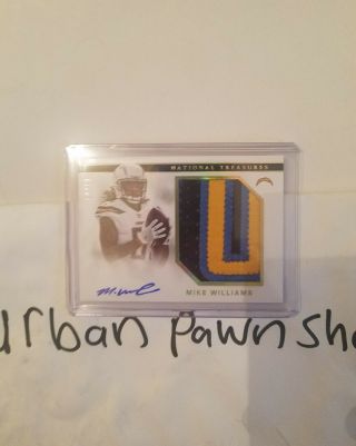 2017 national treasures gold mike williams rc auto 10/10 jumbo patch 2