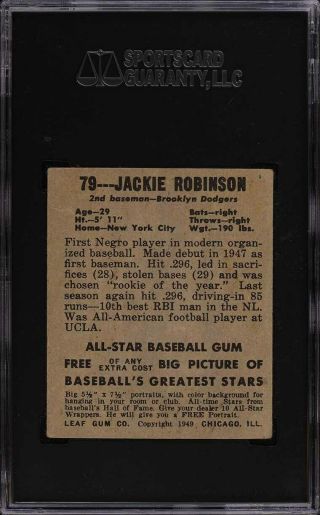 1948 Leaf Jackie Robinson ROOKIE RC 79 SGC 4 VGEX (PWCC) 2
