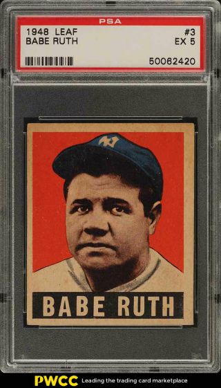 1948 Leaf Babe Ruth 3 Psa 5 Ex (pwcc)