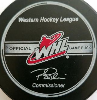 LETHBRIDGE HURRICANES WHL OFFICIAL GAME PUCK MADE IN CANADA HOCKEY LINDSAY MFG. 4