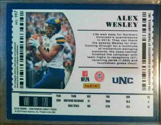 2019 Panini Contenders Draft Alex Wesley CRACKED ICE AUTO 07/23 NORTHERN COLORAD 2