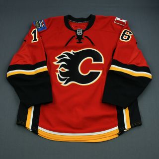2010 - 11 Tom Kostopoulos Calgary Flames Game Worn Hockey Jersey Reebok