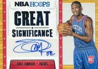 2014 - 15 Panini Hoops Great Significance Rookie Rc Auto Joel Embiid 76ers Sp