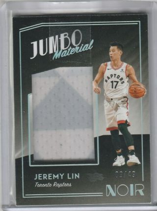 2018 - 19 Panini Noir Jumbo Material Jeremy Lin G/u 2 - Clr Jersey Card 9/49