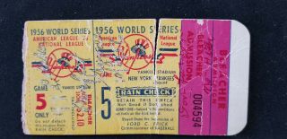 1956 World Series Game 5 Perfect Game Ticket Stub -,  Torn,  Writing On Stub