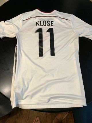 GERMANY NATIONAL TEAM WORLD CUP 2014 HOME FOOTBALL JERSEY ADIDAS M - KLOSE 3