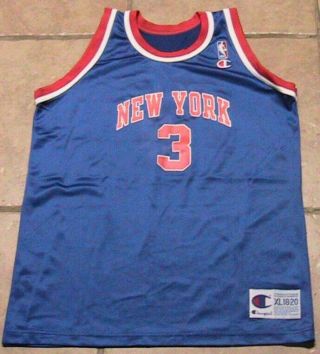 Vintage York Knicks Starks Champion Usa Basketball Jersey Youth Xl 18 - 20