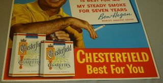 FINE 1950 ' S BEN HOGAN GOLF CHESTERFIELD CARDBOARD ADVERTISING SIGN 3