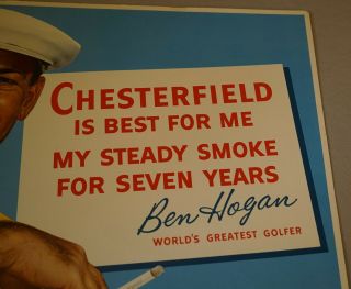 FINE 1950 ' S BEN HOGAN GOLF CHESTERFIELD CARDBOARD ADVERTISING SIGN 4