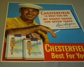 FINE 1950 ' S BEN HOGAN GOLF CHESTERFIELD CARDBOARD ADVERTISING SIGN 6