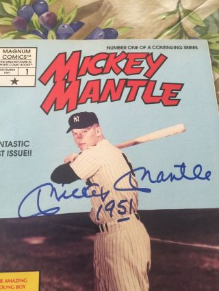 Mickey Mantle Autographed Magnum Comic Book 1st Issue Yankees JSA/LOA BB31036 11