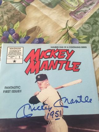 Mickey Mantle Autographed Magnum Comic Book 1st Issue Yankees JSA/LOA BB31036 12