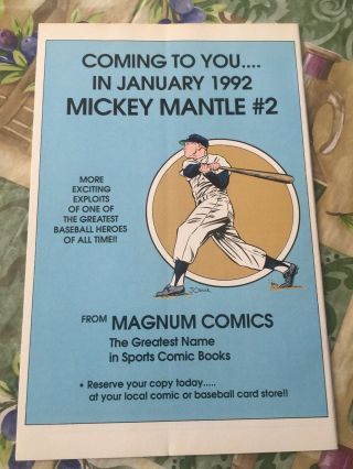 Mickey Mantle Autographed Magnum Comic Book 1st Issue Yankees JSA/LOA BB31036 2