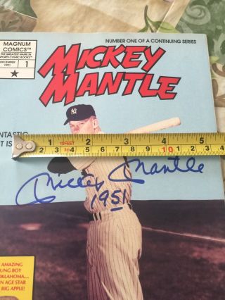 Mickey Mantle Autographed Magnum Comic Book 1st Issue Yankees JSA/LOA BB31036 6