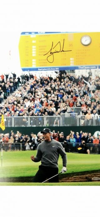 Tiger Woods Hand Signed Autograph 16x20 Photo Birdie At British Open Uda X/250