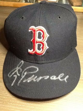 2001 Fleer Legacy Jimmy Piersall Signed Red Sox Cap Hat