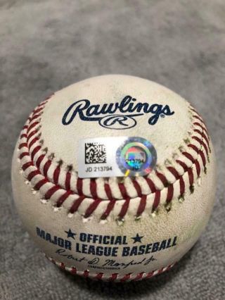 Rockies Charlie Blackmon Double Game Autographed Ball - 9/27/18 - MLB Holo 3