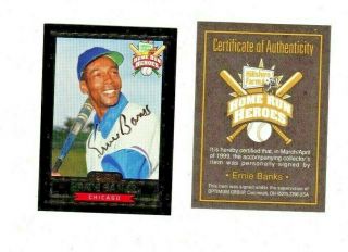 Ernie Banks 1999 Hillshire Farms Home Run Heroes Certified Autographed Card