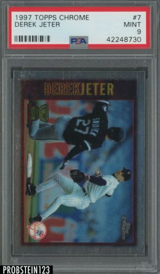 1997 Topps Chrome Derek Jeter York Yankees Psa 9