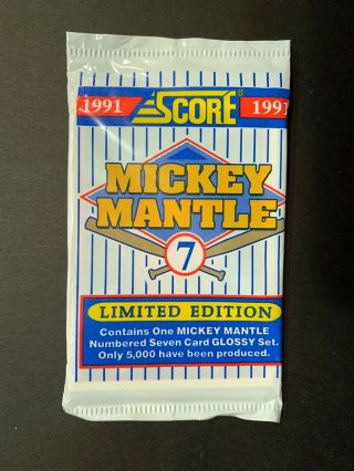 Score 1991 Mickey Mantle L.  E.  7 - Card Set – Factory – 204/5000