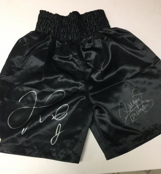 Floyd Mayweather Jr & Manny Pacquiao (pac - Man) Signed Boxing Shorts ”coa