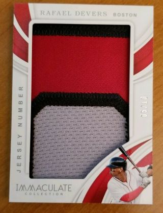 2019 Immaculate Baseball Rafael Devers Jersey Number Jumbo Patch 05/10 Red Sox