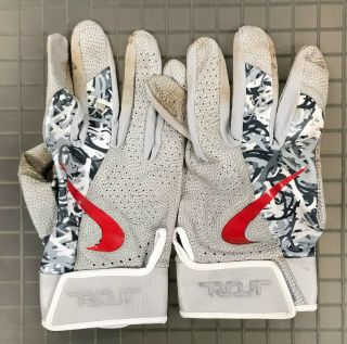 Mike Trout 2x Signed 2018 Game NIKE Batting Gloves Autographed w/ LOA 4