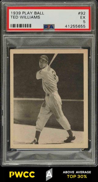 1939 Play Ball Ted Williams Rookie Rc 92 Psa 5 Ex (pwcc - A)
