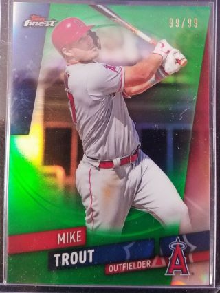 2019 Topps Finest Mike Trout Green 99/99 Angels