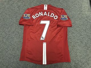 2008 2009 Manchester United Cristiano Ronaldo Jersey Shirt Red Home 7 M Medium