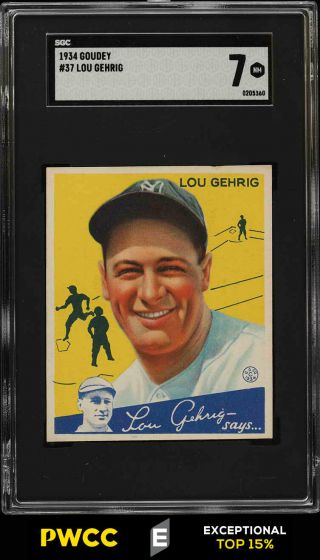 1934 Goudey Lou Gehrig 37 Sgc 7 Nrmt (pwcc - E)