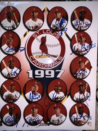 1997 St Louis Cardinals Team Signed 11x14 Photo.  All Autographs Obtained @ Busch