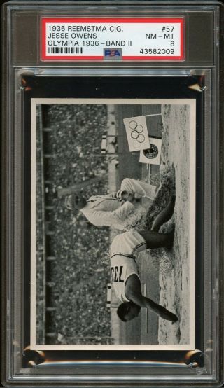 1936 Reemstma Cigarettes Olympics 57 Jesse Owens Rc Rookie Card Psa 8 Pop 2