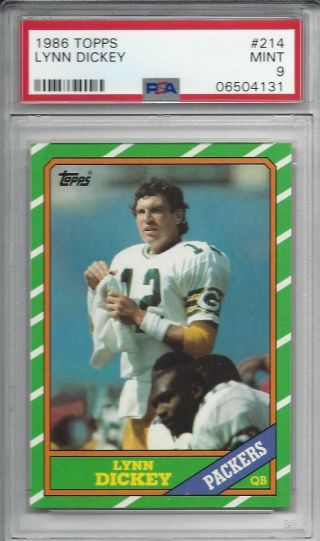 1986 Topps 214 - Lynn Dickey - Psa 9,  Packers
