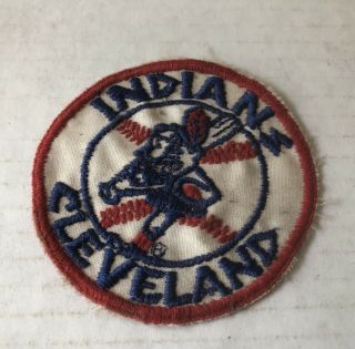 Vintage Cleveland Indians Baseball Patch Chief Wahoo Cloth Sew On Team Logo Mlb