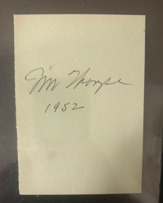 Jim Thorpe Signed Album Page Nfl Hall Of Fame
