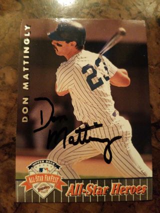 1992 Upper Deck All Star Fanfest 31 Don Mattingly Yankees Autograph Nm/mt