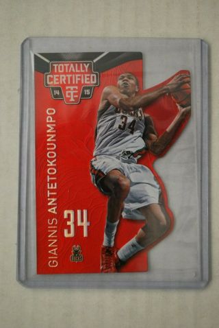 2014 - 15 Giannis Antetokounmpo Totally Certified Die - Cut Red Parallel,  2 Bucks
