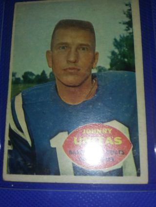 1960 Topps 1 Johnny Unitas Baltimore Colts Football Card