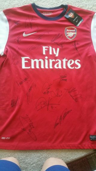 2013/2014 Arsenal Fa Cup Winners Signed Home Nike Jersey All Players With Tags