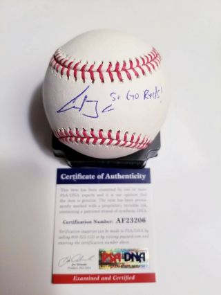 Amir Garrett Signed Autographed Baseball W/coa Cincinnati Reds Pitcher Go Reds