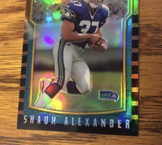 2000 Bowman Chrome SHAUN ALEXANDER Gold Refractor 47/99 Seattle Seahawks Rookie 4