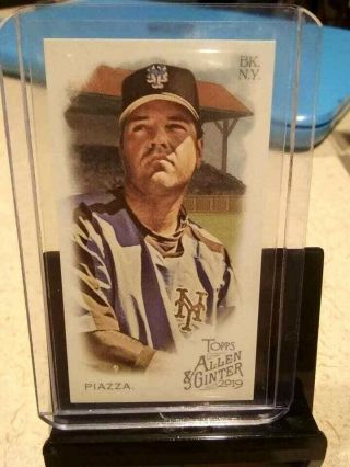2019 Topps Allen & Ginter Mike Piazza Mini Ext Ssp - Rip Card Mini 384 Mets