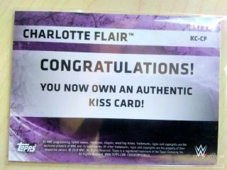 Charlotte Flair 2018 Topps WWE Authentic Kiss Card 34/99 2019 2