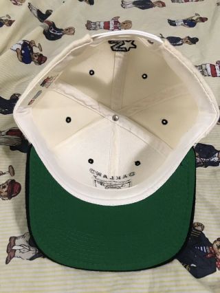 Vintage 80s Los Angeles Raiders Starter Snapback Hat Wool Green Brim 6