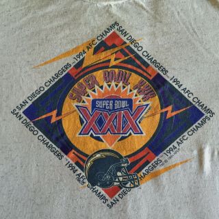 San Diego Chargers Vintage 1994 Afc Champions Bowl Xxix Nfl T - Shirt Xl