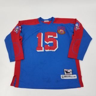 Mitchell & Ness Vintage 1947 Jersey Mens Red Blue 15 Dons Embroidered Football