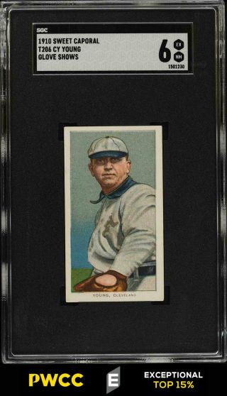 1909 - 11 T206 Cy Young Glove Shows Sgc 6 Exmt (pwcc - E)