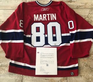 2006 Montreal Canadiens Game Worn/ Issued Benoit Martin Jersey / Team Loa