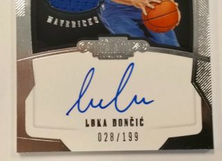 Luka Doncic 2018 - 19 Panini Dominion Auto Jersey Patch 28/199 159 Rookie RC RPA 3